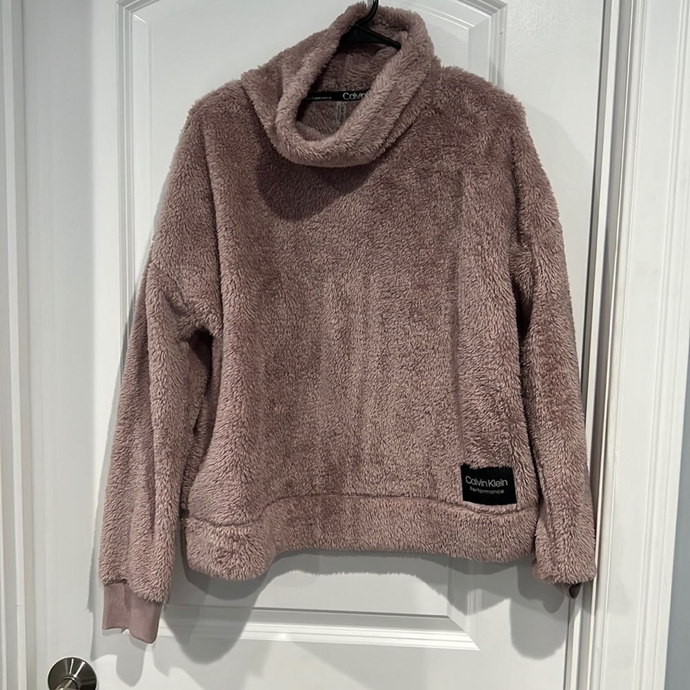 Fleece purple Calvin Klein performance pull over sweater